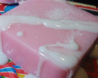 Pretty In Pink Sugar Soap Soft Feminine Scent Pretty Bar Soap Sweet Sugar Pink Bath and Body Soap Gift For Her by Bubblesupbybethieb