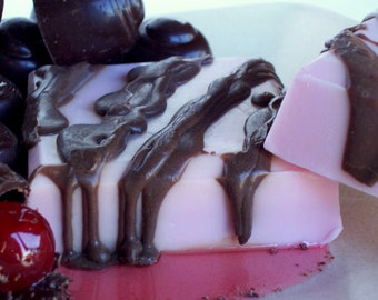Chocolate Covered Cherry Soap, Candy Soap, Chocolate and Cherry Scented Soap, Chocolate Bath and Body Bar Soap
