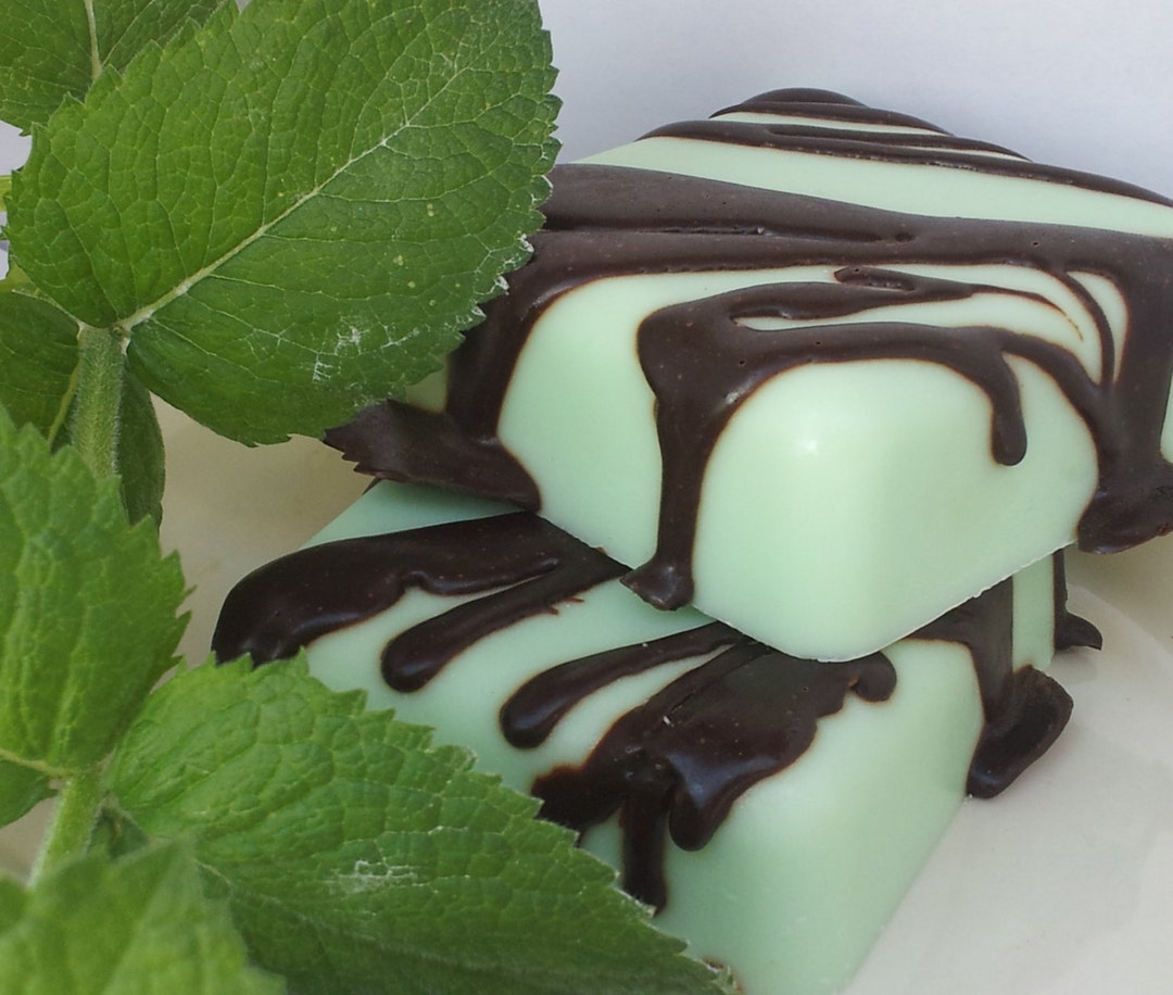 Mint Chocolate Chunk Soap Chocolate Mint Scented Soap Green Etsy