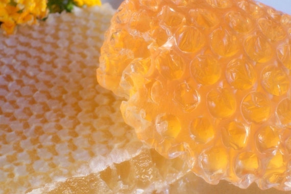 Honeycomb Soap Bar with Honey, Handmade Artisan Soap Gift for Bee Lover
