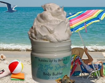 Summer Scent Beach Body Butter 4 oz Jar Suntan Skin Ocean Spray Fresh Fragrance Night Cream For Dry Feet Moisturizer