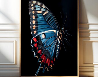 Butterfly Printable Wall Art, Butterfly Print, Butterfly Wings Art Print, Illustration Butterfly Poster, Modern Butterfly, Insect Wall Art