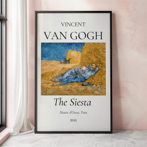 Van Gogh Art Print, The Siesta, Van Gogh Exhibition Poster, Van Gogh Painting, Impressionism Wall Art,  Museum Poster, Digital Download