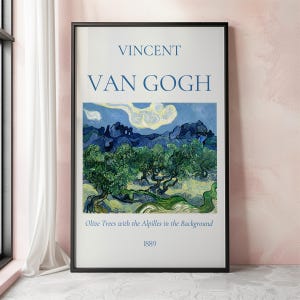 Van Gogh Art Print, Olive Trees with the Alpilles in the Background, Van Gogh Exhibition Poster, Van Gogh Painting, Nature Landscape Poster
