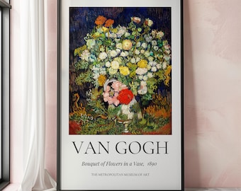 ゴッホ「花瓶の中の花束」ヴィンテージ展覧会ポスターアートプリント