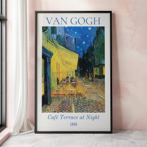 Van Gogh Kunstdruck, Cafe Terrasse bei Nacht, Van Gogh Ausstellungsplakat, Van Gogh Gemälde, Vintage Malerei Wanddekoration, Museumsplakat