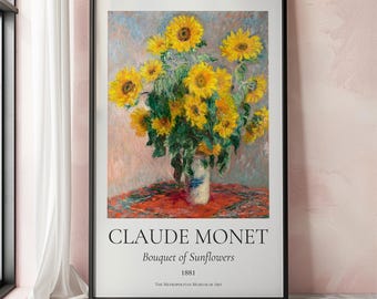 クロード・モネ作「ひまわり」 - 印象派の花の絵画 - ヴィンテージ