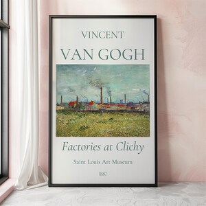 Van Gogh Art Print, Factories at Clichy, Van Gogh Exhibition Poster, Van Gogh Painting, Landscape Artwork, Museum Poster
