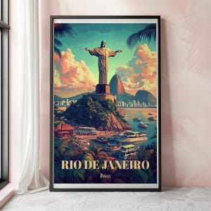 Rio Dejanean Wand Kunst Druck, Brasilien Reise Poster für Wohnkultur, Südamerika Wand Dekoration, Malerisches Geschenk für Reisende und Abenteurer Liebhaber