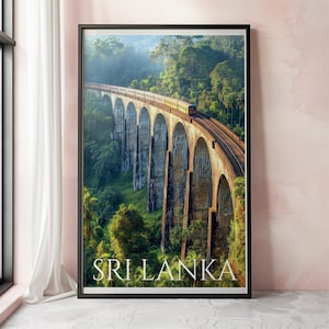 Poster de voyage au Sri Lanka, art mural au Sri Lanka, impression de voyage au Sri Lanka, art mural tropical, impression botanique, art asiatique, cadeau asiatique