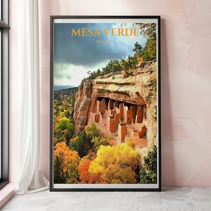 Mesa Verde National Park Print, Mesa Verde Poster, National Park Travel Prints, Mesa Verde Art Print, History Wall Art, Cliff Dwelling Art