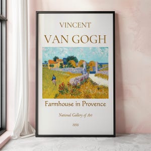 Van Gogh Art Print, Farmhouse in Provence, Van Gogh Exhibition Poster, Van Gogh Painting, Landscape Artwork, Museum Poster, Nature Wall Art