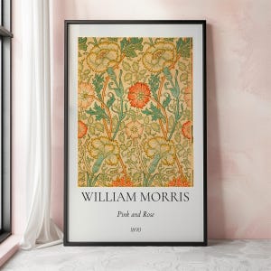 William Morris Print, William Morris Poster, Morris Exhibition Print, Pattern Wall Decor, Vintage Flower Poster, Pattern Design