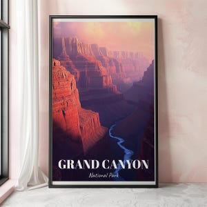 Grand Canyon Travel Poster, Grand Canyon Wall Art Print, Grand Canyon National Park Poster, Arizona Travel Print, Arizona Wall Art