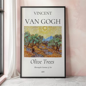 Van Gogh Art Print, Olive Trees, Van Gogh Exhibition Poster, Van Gogh Painting, Nature Landscape Art, Trees Wall Art, Museum Poster