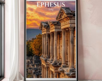 Ephesus Travel Print, Ephesus Wall Art, Ephesus Poster, Ephesus Art Print, Ephesus Travel Gift, Turkey Travel Prints, Turkey Wall Art