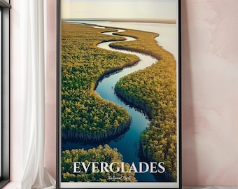 Everglades National Park Wall Art, Everglades Travel Print, Everglades Poster, National Park Poster, National Park Print, National Park Art