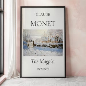Claude Monet Art Print, The Magpie, Monet Exhibition Poster, Monet Painting, Vintage Home Poster, Snow Landscape Art, Impressionist Art