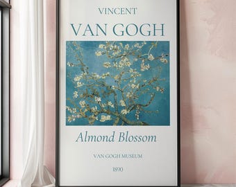 Van Gogh Art Print, Almond blossom, Van Gogh Exhibition Poster, Van Gogh Painting, Flower Printable Poster, Museum Poster, Digital Download