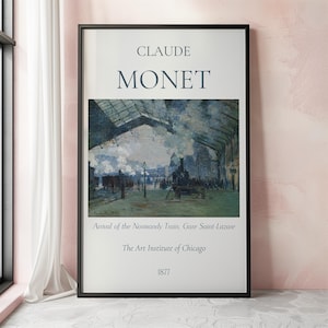 Claude Monet Art Print, Normandy Train, Gare Saint-Lazare, Monet Exhibition Poster, Monet Paintings, Famous Artist Poster, Impressionist Art