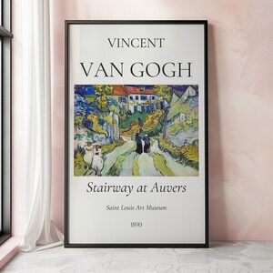 Van Gogh Art Print, Stairway at Auvers, Van Gogh Exhibition Poster, Van Gogh Paintings, Modern Home Decor, Famous Artist Posters