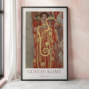 Gustav Klimt Art Print, Hygieia, Gustav Klimt Exhibition Poster, Gustav Klimt Paintings, Medicine Art Wall Decor, Art Nouveau
