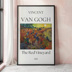 Van Gogh Art Print, The Red Vineyard, Van Gogh Exhibition Poster, Van Gogh Paintings, Famous Artist Posters, Field Landscape Print