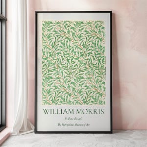 William Morris Print, William Morris Poster, Morris Wall Art, Willow Bough Pattern, Vintage Floral Poster, Green Floral Pattern, Art Nouveau
