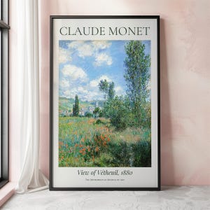 Claude Monet Art Print, View of Vétheuil, Monet Exhibition Poster, Monet Painting, Vintage Home Poster, Famous Artist Posters