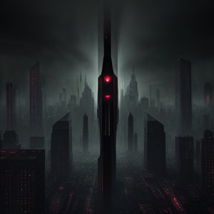 Dystopian City, Printable, Prints, Digital Art, Wall Art, Art Prints, Artwork