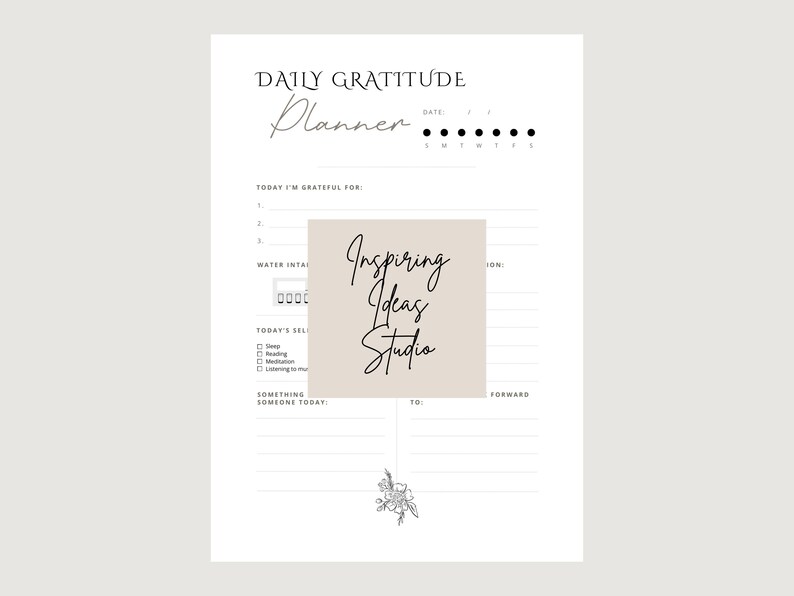 Daily Gratitude Planner Printable | Self Care Routine | Affirmations ...