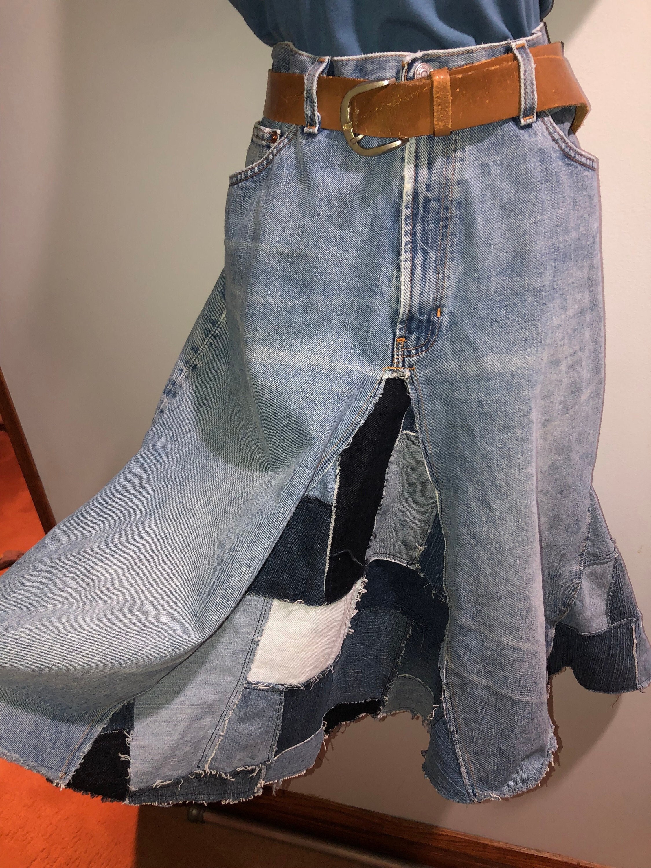 Vintage Gap Jeans to Skirt Conversion 
