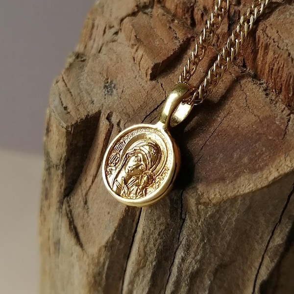 Handmade Round Mother of God Pectoral Icon Christian Virgin Mary Pendant Orthodox Charm  Spiritual Jewerly Gift For Christian
