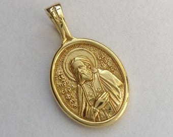 Oval Pectoral Icon Saint Seraphim Orthodox Christian Pendant Spiritual Gift for Her/Him Religious Charm Protection Jewerly Prayer Pendant