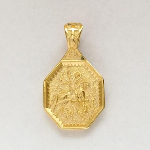 Handmade Saint George Pectoral Icon Orthodox Pendant Christian Protection Gift Church Jewerly Spiritual Charm