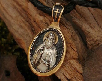 Handmade St. Amphilochius Orthodox Icon Pendant Christian Charm Religious Jewerly Protection Gift Pectoral Icon Women's Gift