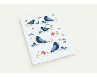 Gepersonaliseerde kaartenset - Sweet Bird Family Design - Custom wenskaarten voor elke gelegenheid