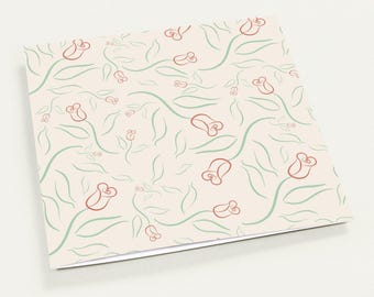 Blumengrußkarten - Handgezeichnete Rose Line Art, umweltfreundlich (10er-Pack)