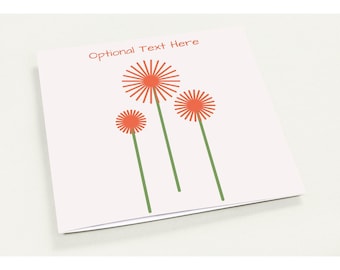 Starburst Blumen Grußkarten - Retro Geometrisches personalisiertes Briefpapier (10er Pack)