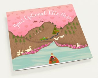 Mountain Lake Greeting Cards – Pack of 10, Personalized Anniversary Wedding Card