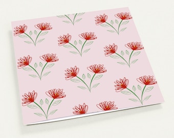 Handgezeichnete rote Blumengrußkarten - umweltfreundlich, 10er-Pack