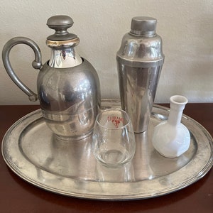 Vintage Stainless Steel Cocktail Shaker: 1920s Barware