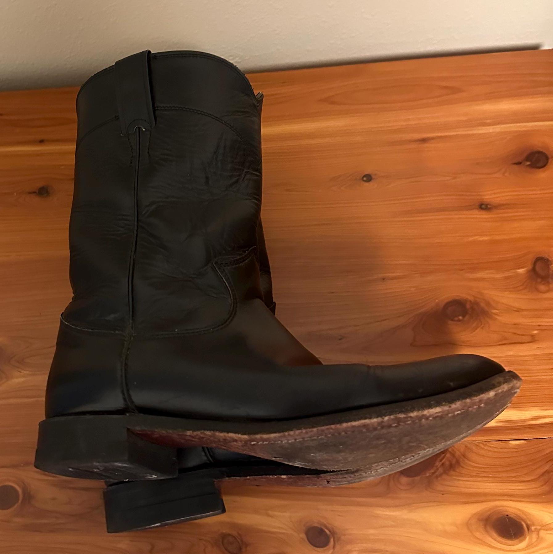 Justin Roper Classic Style Boots Black Womens Size 8 Good Condition ...