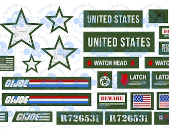 1:12 Scale GI Joe A.W.E. Striker/A.T.A.C. Vehicle Decals