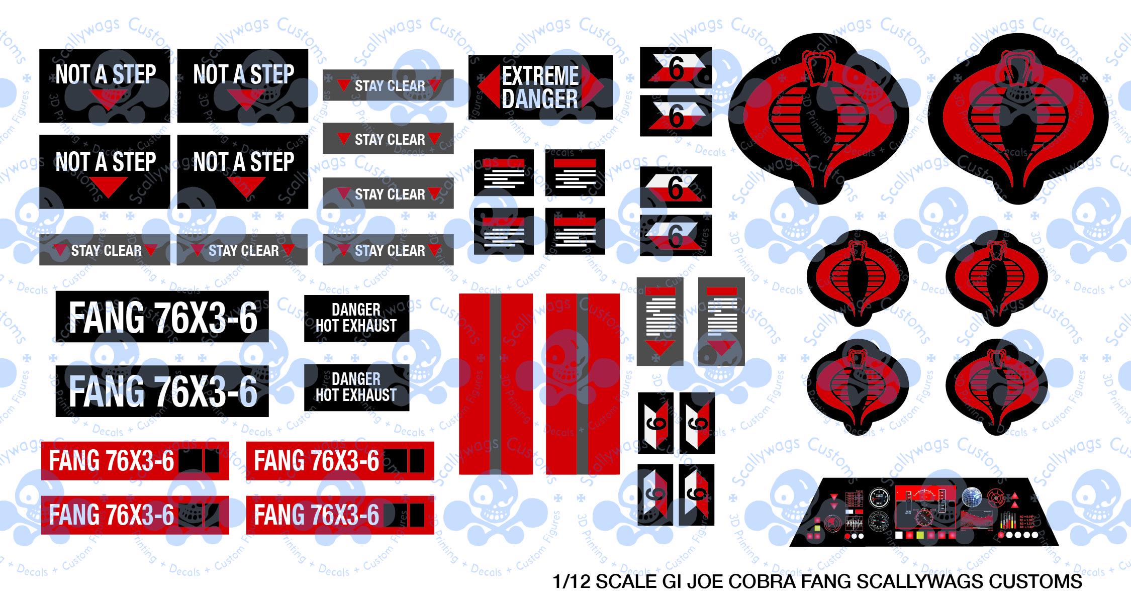 1:12 Scale GI Joe Cobra Fang Decals - Etsy