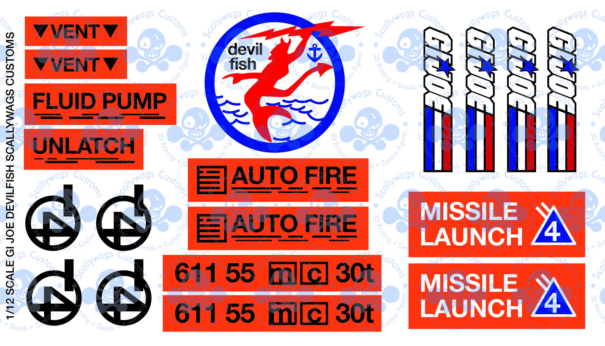 1:12 Scale GI Joe Devilfish Decals - Etsy