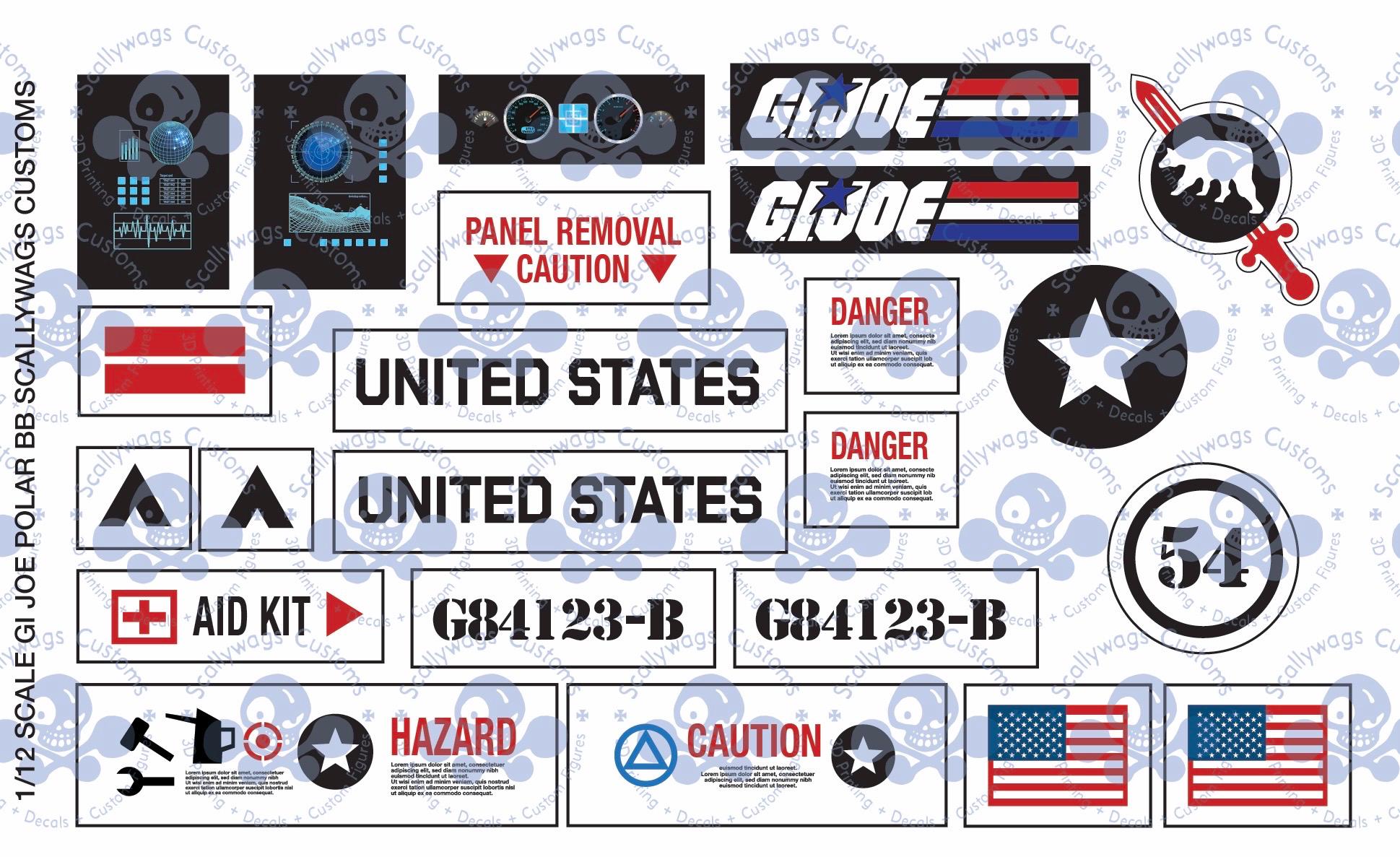 1:12 Scale GI Joe Polar Battle Bear Decals - Etsy