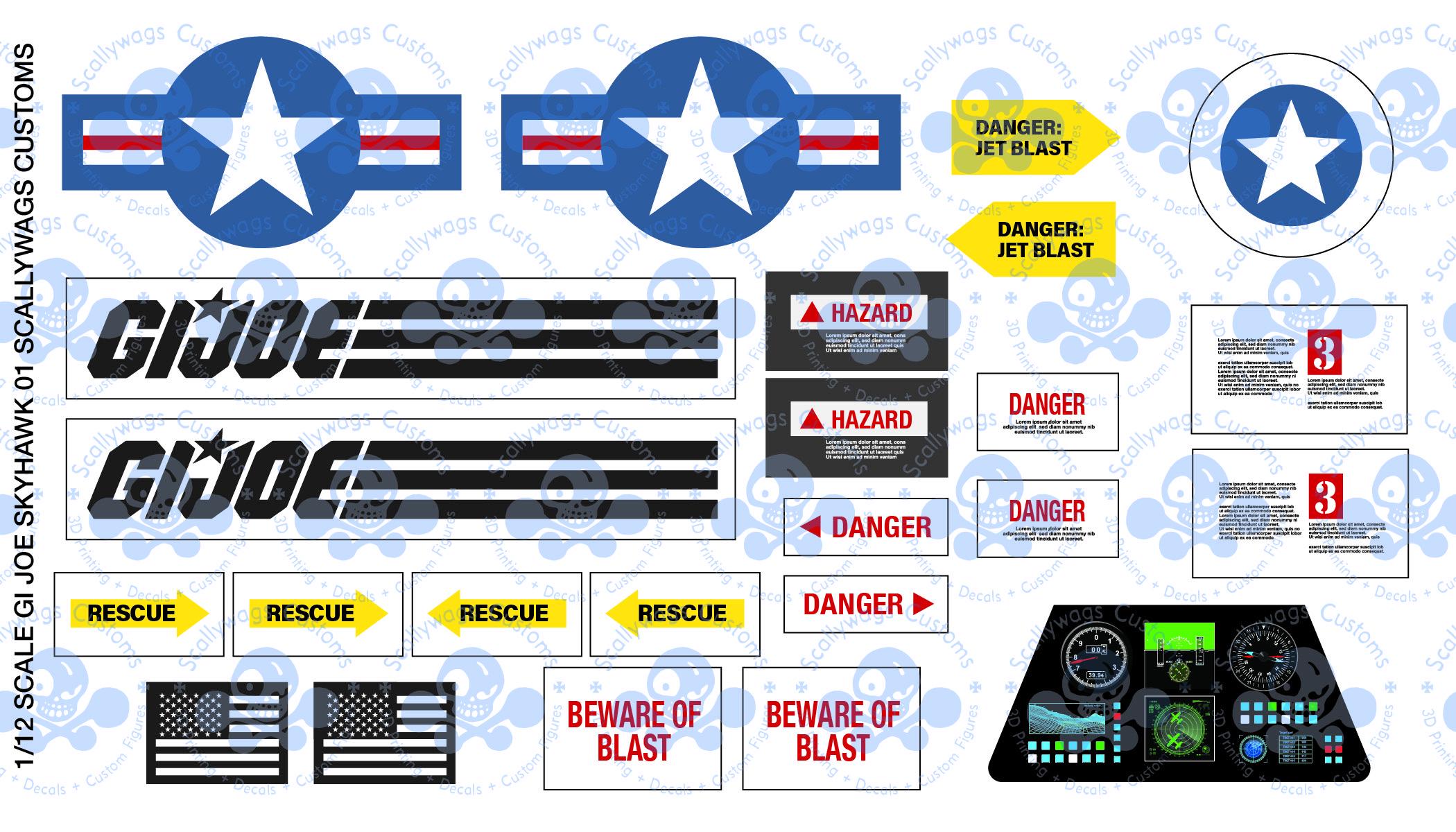 1:12 Scale GI Joe Arctic Camo Skyhawk Decals - Etsy