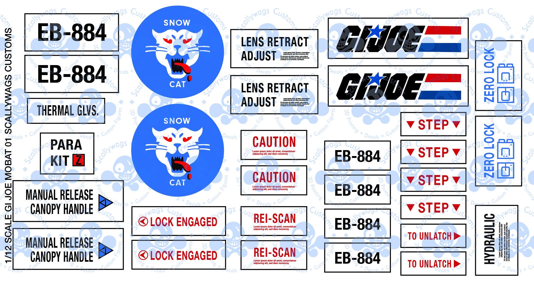 1:12 Scale GI Joe Snowcat Decals - Etsy