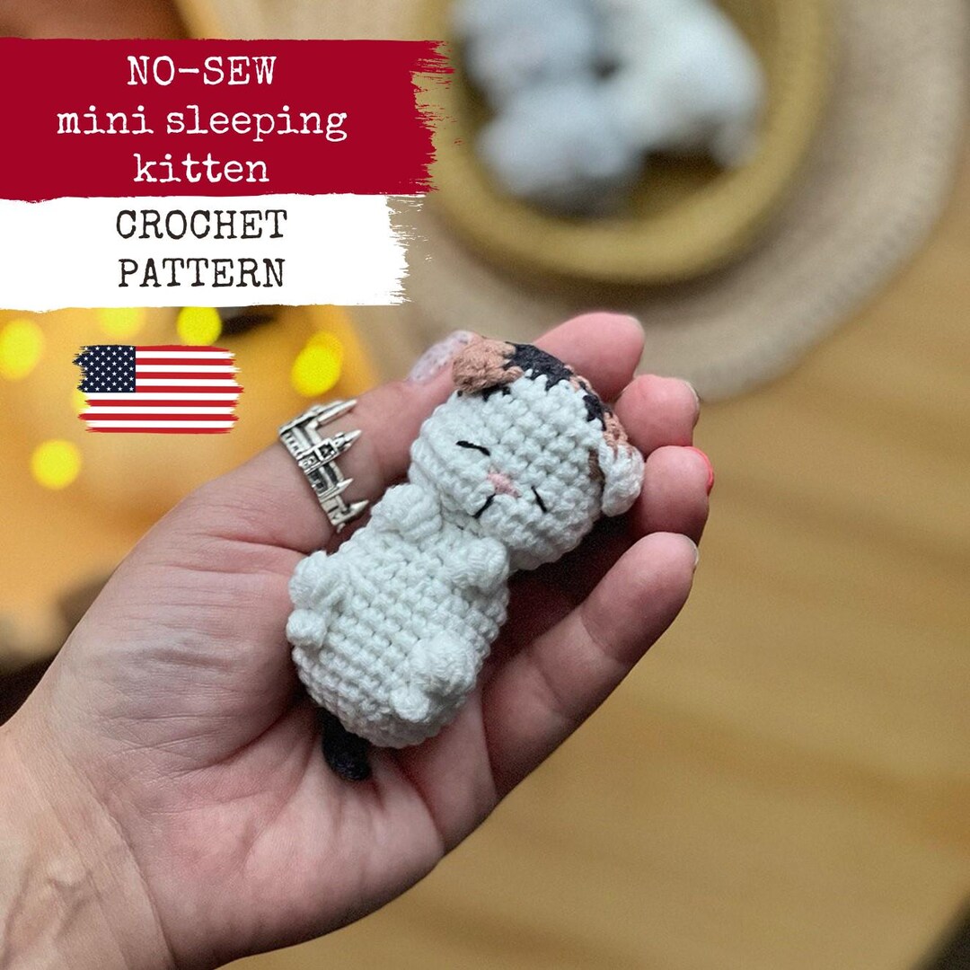 Mini Sleeping Kitten CROCHET PATTERN: No-sew Amigurumi Cat (PDF Pattern ...